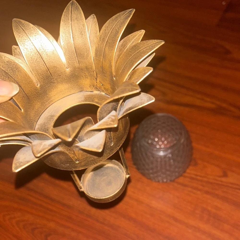 VTG Pier 1 Imports Pineapple Hurricane Tea Candle Holder